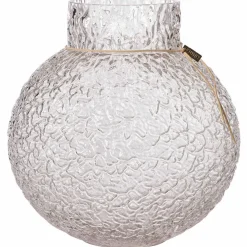 Glassvase med rund mønstret struktur, 30 cm