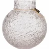 Glassvase med rund mønstret struktur, 14 cm