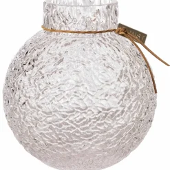 Glassvase med rund mønstret struktur, 14 cm