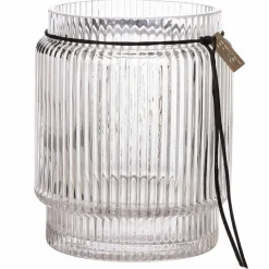 Glassvase med stripete struktur, 10,8 cm