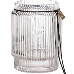 Glassvase med stripete struktur, 10,8 cm