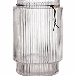 Glassvase med stripete struktur, 28 cm