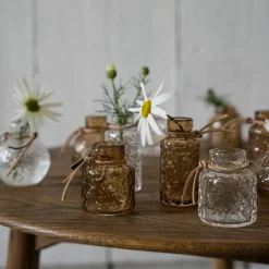 Glassvaser med mønster 3-pakning, rav