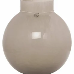 Glassvase rund 22 cm, Ø21, beige