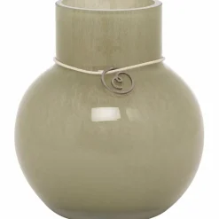 Glassvase rund 10 cm, Ø9, grønn