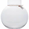 Glassvase Rund med Lærbånd 10 cm