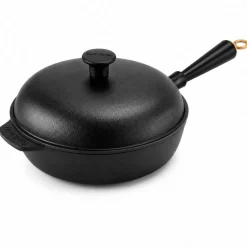 Gold traktørpanne med støpejernslokk 25 cm