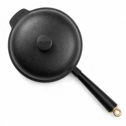 Gold traktørpanne med støpejernslokk 25 cm