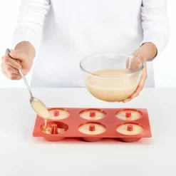 Gourmet Donutform 6 stk Rød