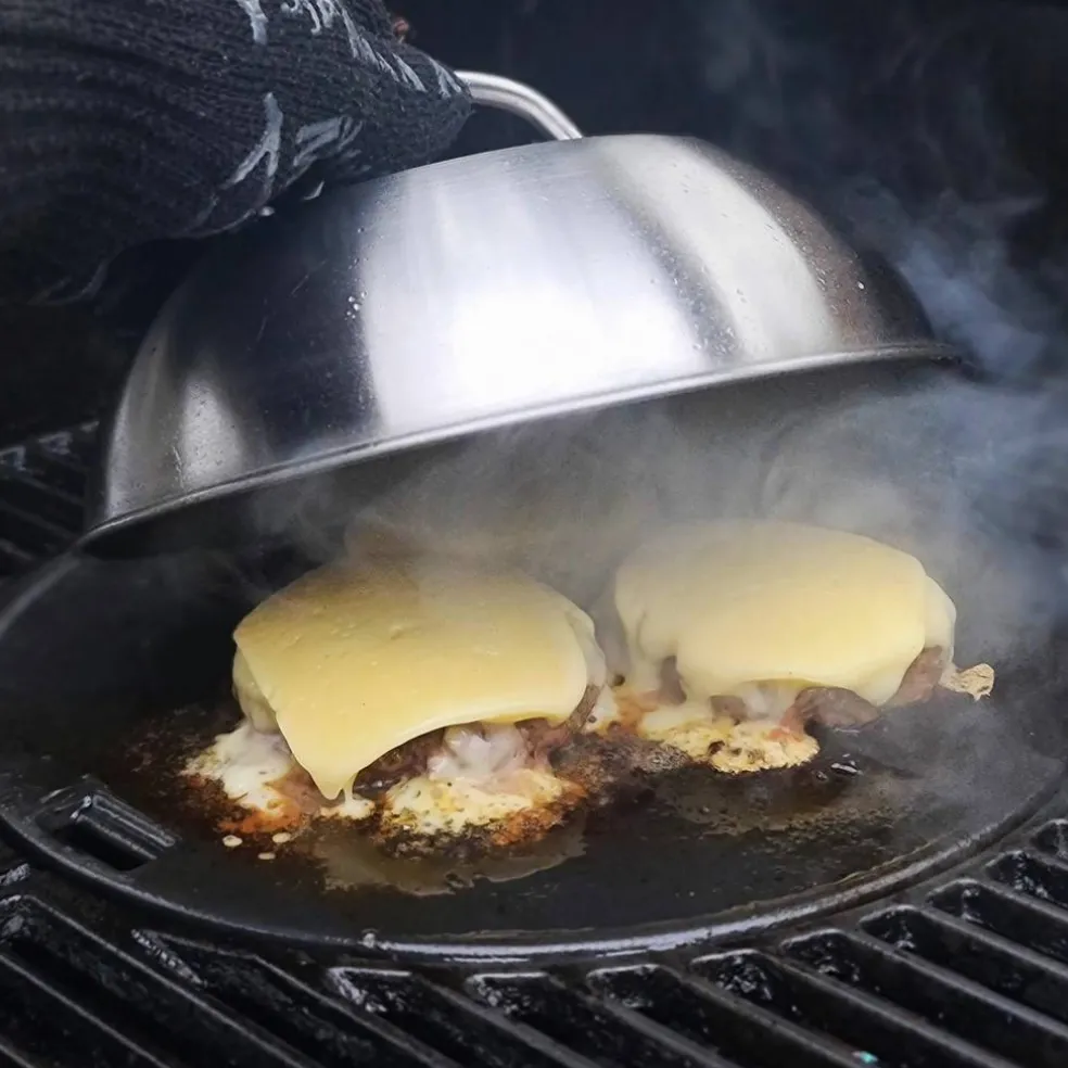 Grillkuppel i rustfritt stål Ø 22,5 cm