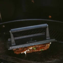 Grillpresse støpejern, trehåndtak