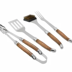 Grillsett i aluminiumskoffert 4 deler, eikehåndtak