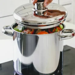 Gryte med lokk 14 liter, rustfritt stål