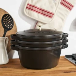 Grytesett i støpejern 24 cm, svart