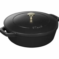 Grytesett i støpejern 24 cm, svart