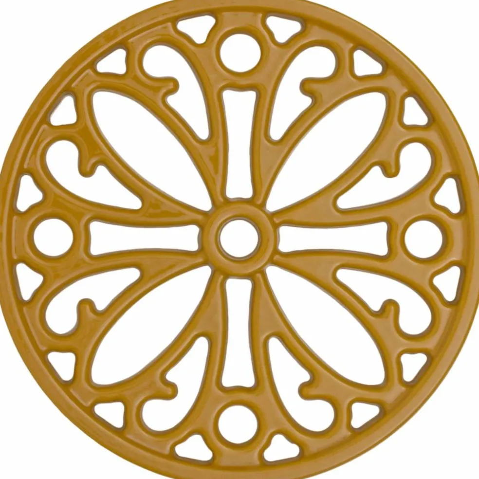 Gryteunderlag støpejern 20 cm, gul