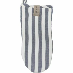 Grytevott med brede striper, blå/hvit
