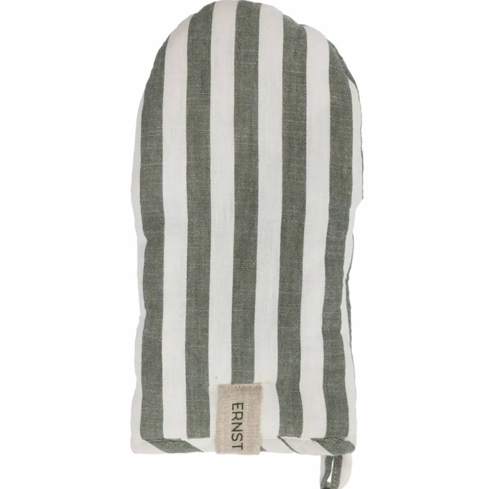 Grytevott med bred stripe, grønn/hvit