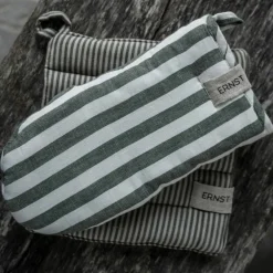 Grytevott med bred stripe, grønn/hvit