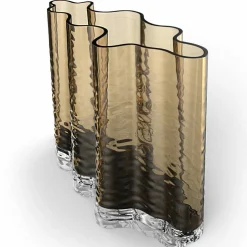 Gry Wide vase, 24 cm, cognac