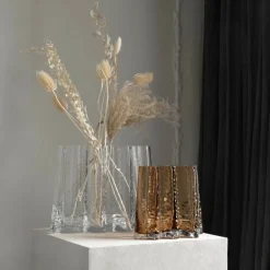 Gry Wide vase, 24 cm, cognac