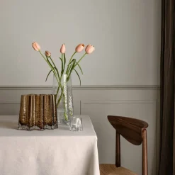 Gry Wide vase, 19 cm, cognac