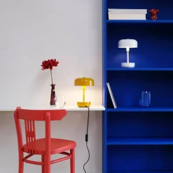 Haipot portabel LED-bordlampe, mørkerød
