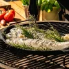 Halvrund perforert grillplate, L