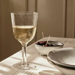 Hammered hvitvinsglass, klar