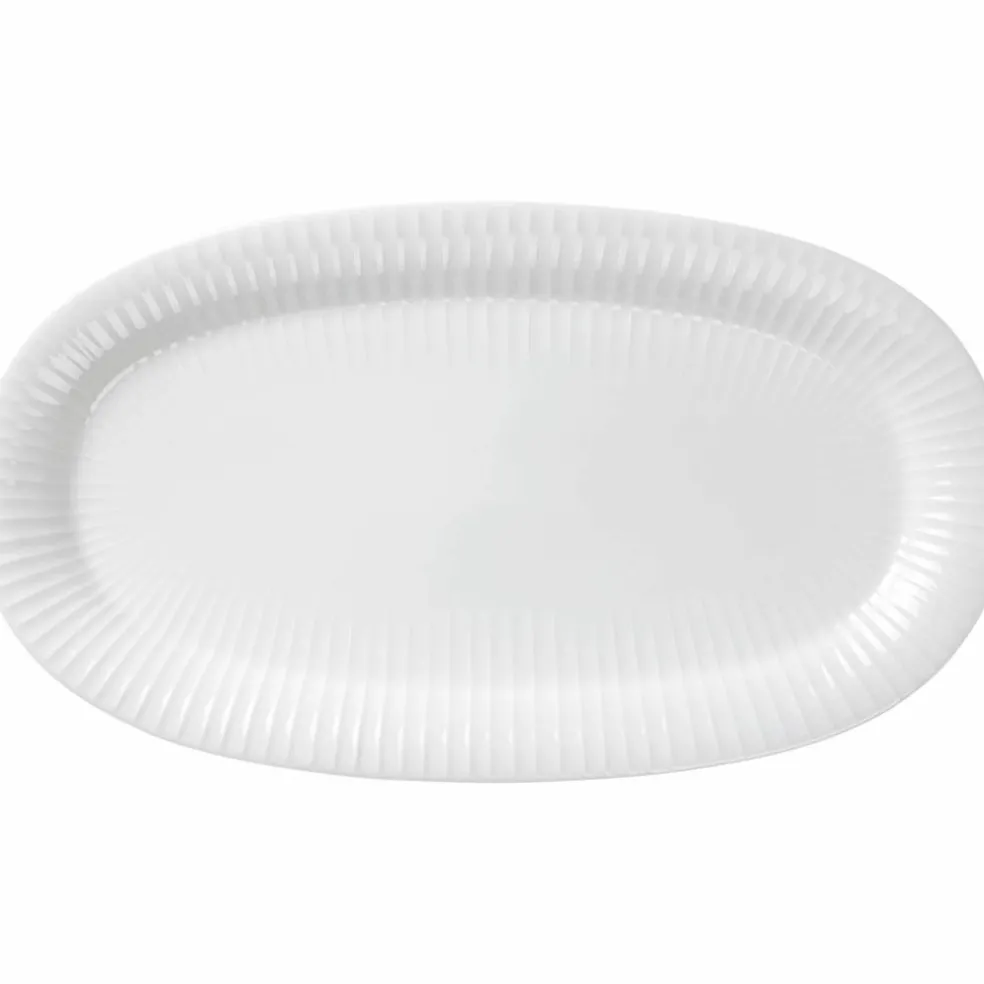 Hammershøi ovalt serveringsfat, hvitt, 40 x 22.5 cm