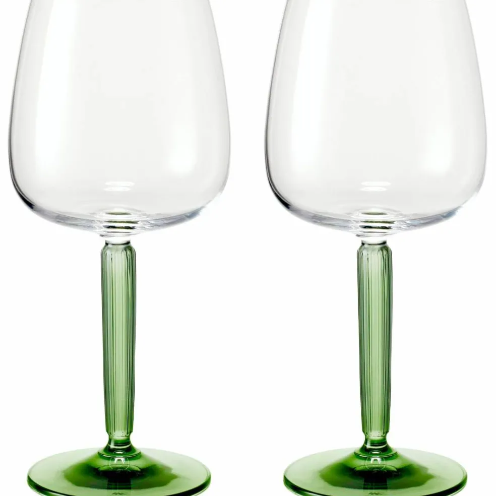 Hammershøi rødvinsglass Ø 9,5 cm 2 stk, grønn