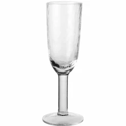 Hamret champagneglass, klart