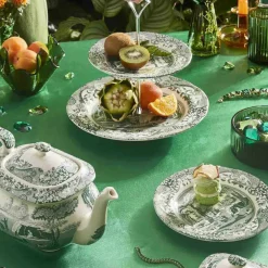 Heritage Green Italian kakefat 2-etasjes, grønn/hvit