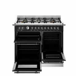 HER106L3ENET2 Heritage gasskomfyr 100 cm med 6 brennere og 3 ovner, matt svart