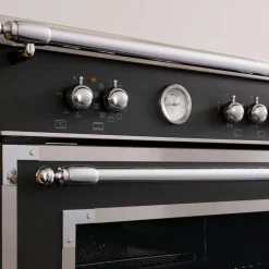 HER96L2EXT2 Heritage gasskomfyr 90 cm med 6 brennere og 2 ovner, rustfritt stål