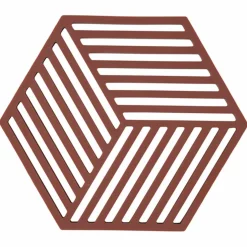 Hexagon gryteunderlag 16 cm, burgundy