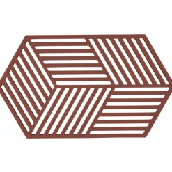 Hexagon gryteunderlag 24 cm, burgunder
