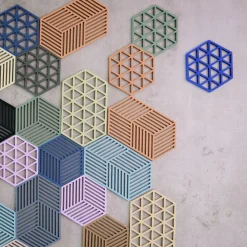 Hexagon gryteunderlag, terrakotta