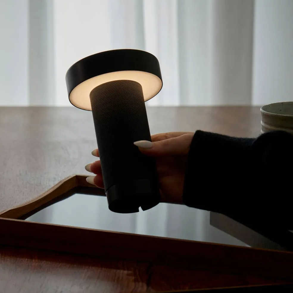 Holster bærbar bordlampe 16 cm, nikkel