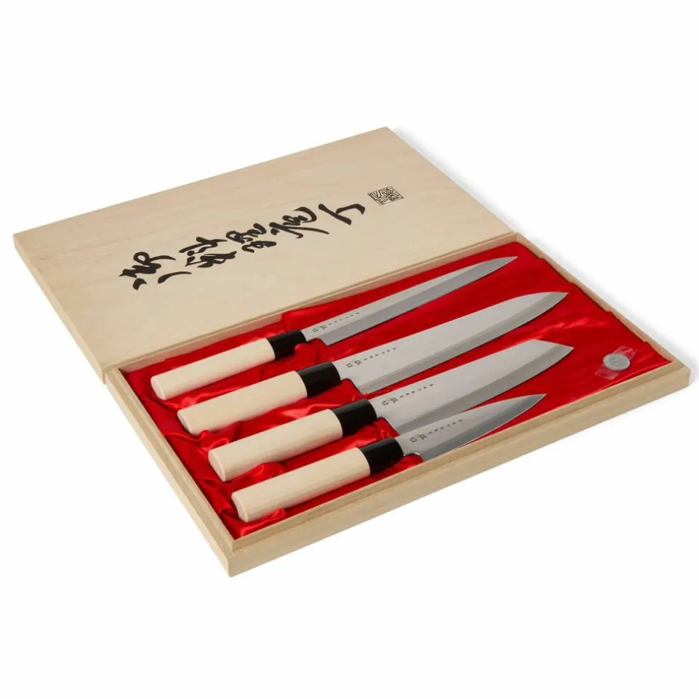 Houcho 4 kniver i balsaboks