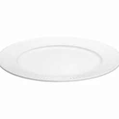 Hvit Plissé tallerken, Ø 17 cm.