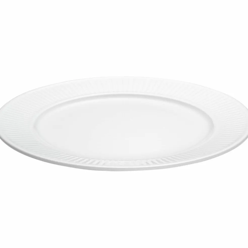 Hvit Plissé tallerken, Ø 17 cm.