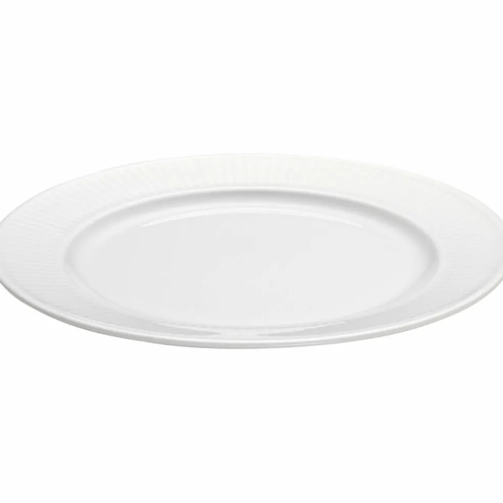 Hvit Plissé tallerken, Ø 17 cm.