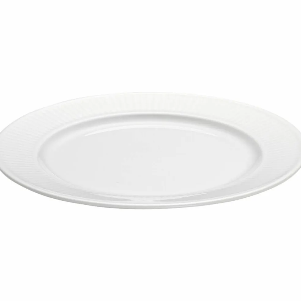 Hvit Plissé tallerken, Ø 17 cm.