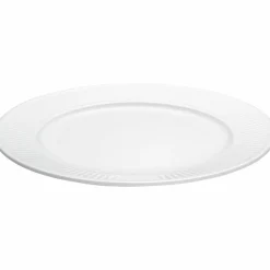 Hvit Plissé tallerken, Ø 17 cm.
