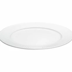Hvit Plissé tallerken, Ø 17 cm.