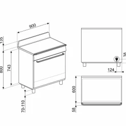 Induksjonskomfyr Victoria TR90IMP 90 cm, creme