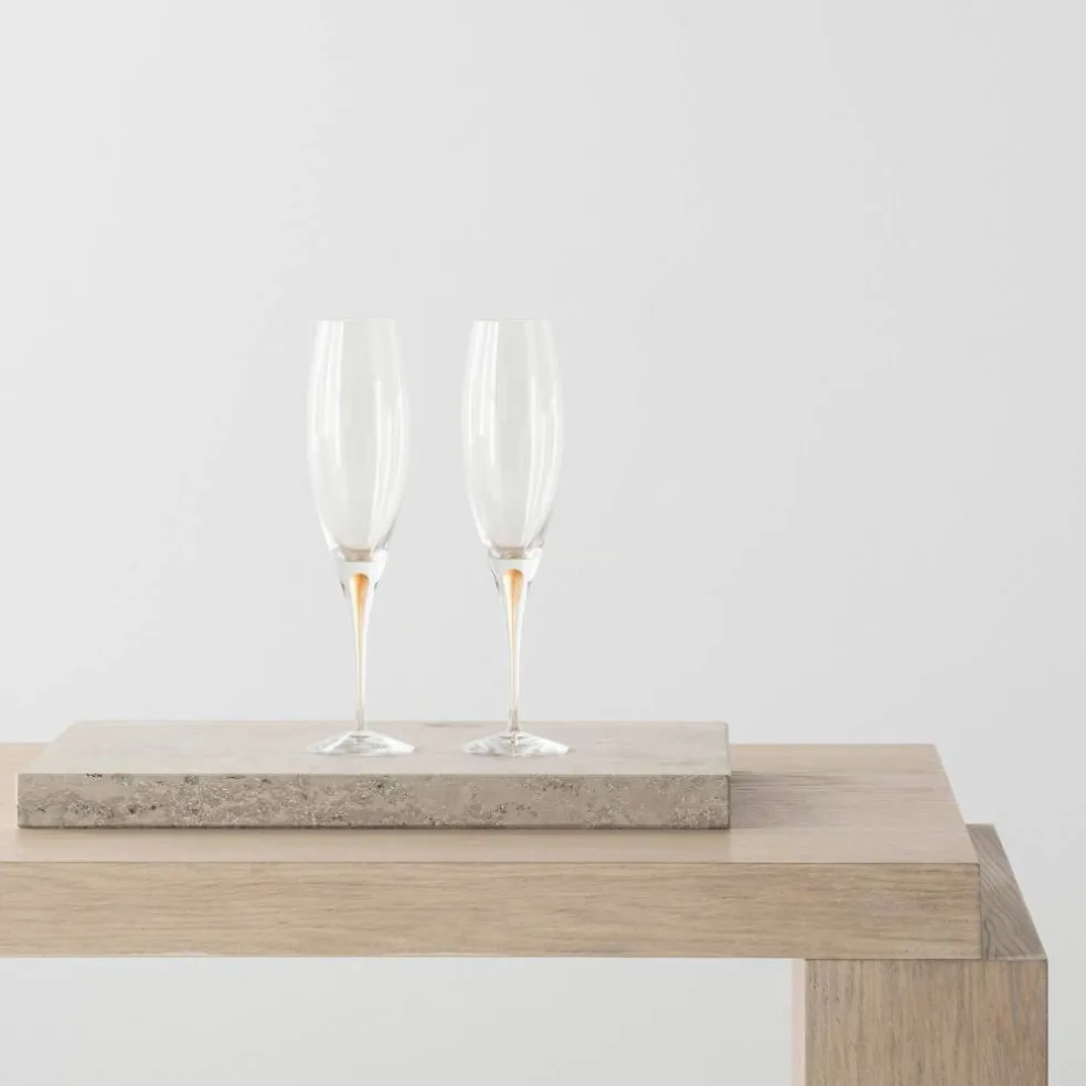 Intermezzo champagneglass gull, 2 stk