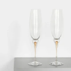 Intermezzo champagneglass gull, 2 stk