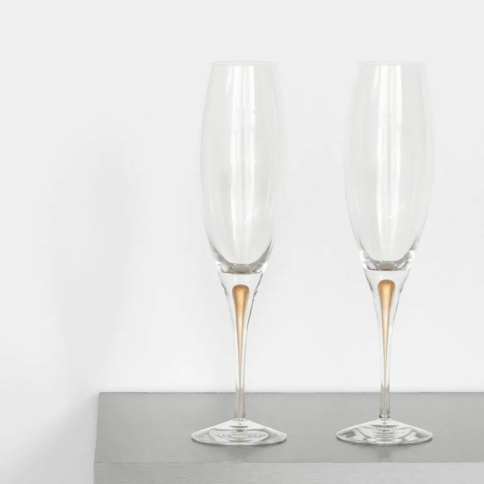 Intermezzo champagneglass gull, 2 stk